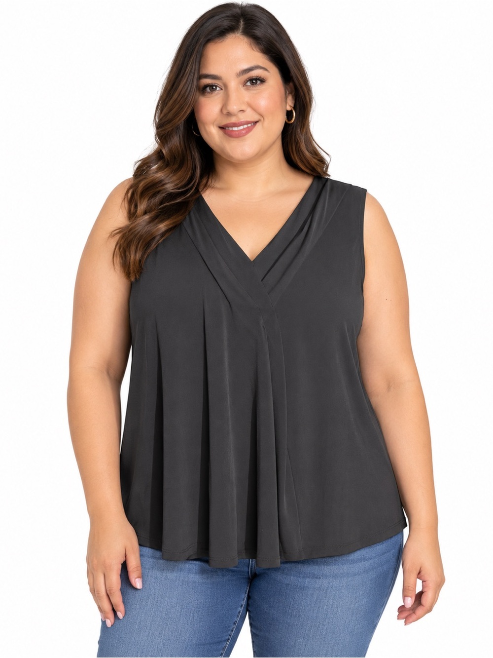 Lane Bryant Black Sleeveless V-Neck Tank Top – Women’s Size 14/16